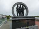 A miners memorial in Greymouth; the circular part rotates in water, Nov 2015
